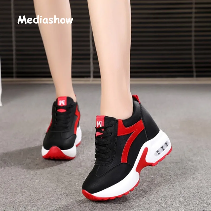 

Women High Heels Spring Summer Fashion Mesh Casual Wedge Shoes Women Height Increasing Platform Shoes women sneakers white pink