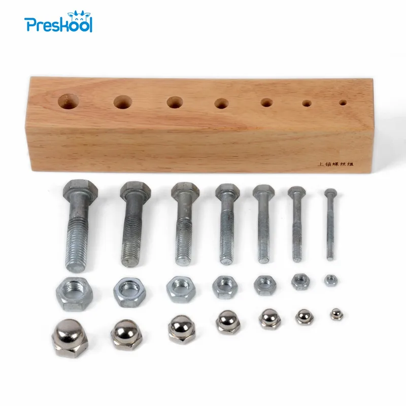  Baby Toy Nuts and Bolts Montessori Sensorial for Early Childhood Education Preschool Training Learn