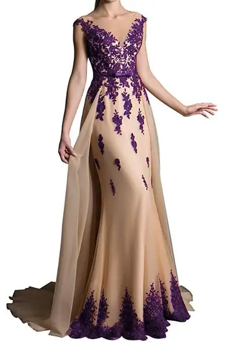 Длинное вечернее платье длинное бордовое вечернее платье цвета шампанского Длинные платье для выпускного вечера со съемной юбкой Кружева