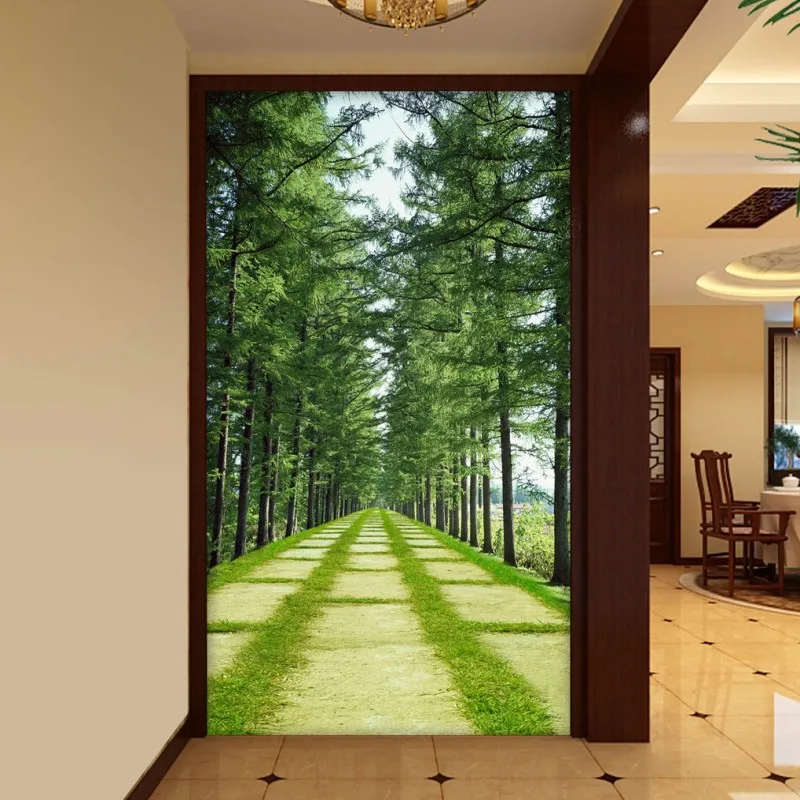 Dropship Colomac 3d Wall Paper Green Forest Water Flow Beautiful Scenery TV Papel De Parede Para Quarto | Обустройство дома