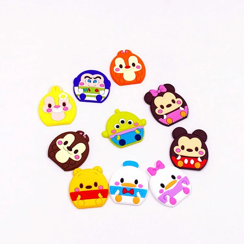 

50Pcs TSUM Mini Mickey Minnie Buzz Daisy Bear Flat back PVC DIY Accessories Gadgets character crafts for Costume Badge charms