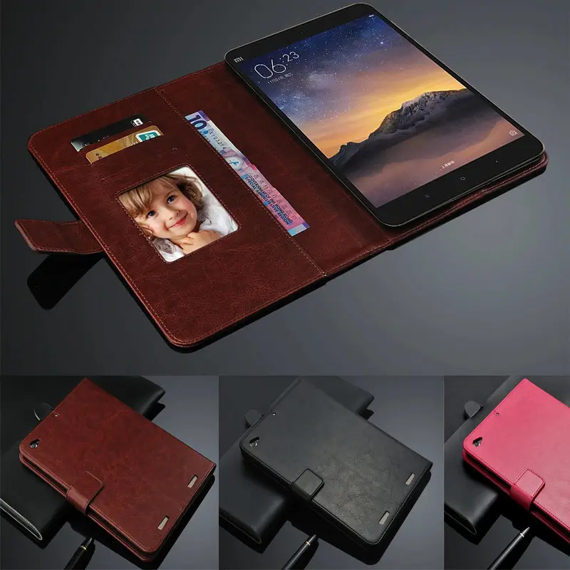

Luxury wallet Leather Case Cover for Xiaomi MiPad 2 7.9 inch tablet cases for Mipad 2rd Gen funda shell + screen protectors
