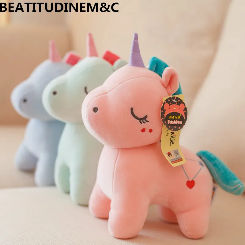 

1Pcs 26cm/38cm Summer Macaron Style Unicorn Plush Toy Doll Animal Stuffed Toy Kids Birthday Graduation Gift