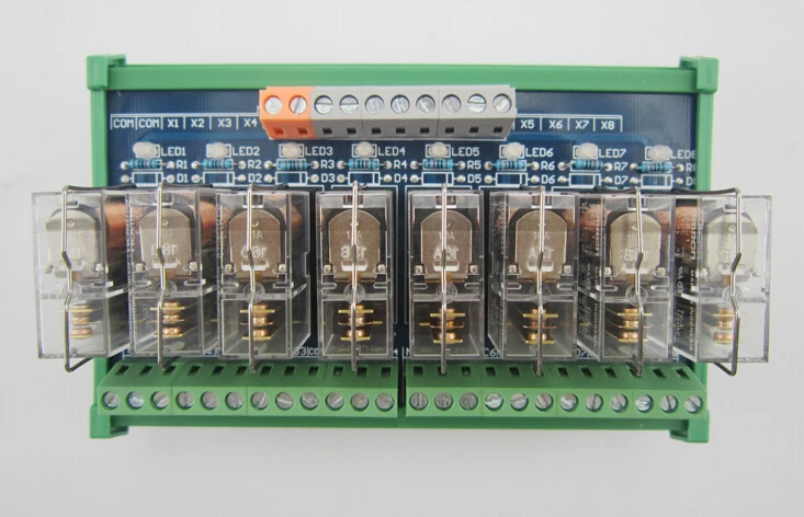 DIN рейка крепление 8 SPDT 16A мощность релейный интерфейс модуль DC 24 В OMRON GBL-8L1-12V реле |