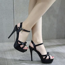 Г. женская обувь летние женские босоножки на платформе сандалии на высоком каблуке 12 см пикантные сандалии с перекрестными ремешками Женская обувь черного и белого цвета