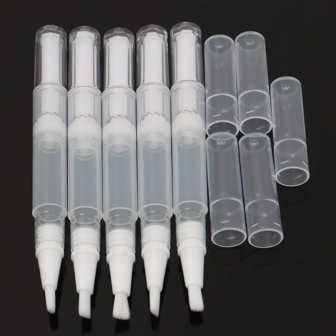 Shellhard 5pcs 3ml Empty Twist Pen With Brush High Quality Cosmetic Twist Pen Nail Polish Tube for Lip Gloss nail Nutrient oil
