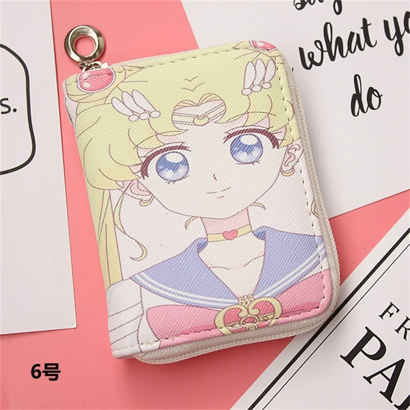 

Fashion 2018 Sailor Moon Women Wallets with Coin Bag Zipper Small Money Purses New Design Dollar Slim Purse Money Clip Wallet