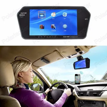 

HOT NEW 7'' inch High TFT Screen support bluetooth function Auto Mirror Monitor USB Slot rearview camera guideline
