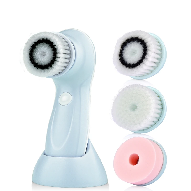 

3Heads/Set Multifunctional Electric Face Cleanser Usb Rechargeable Facial Washing Cleaning Brush Machine Face Skin Care Tools