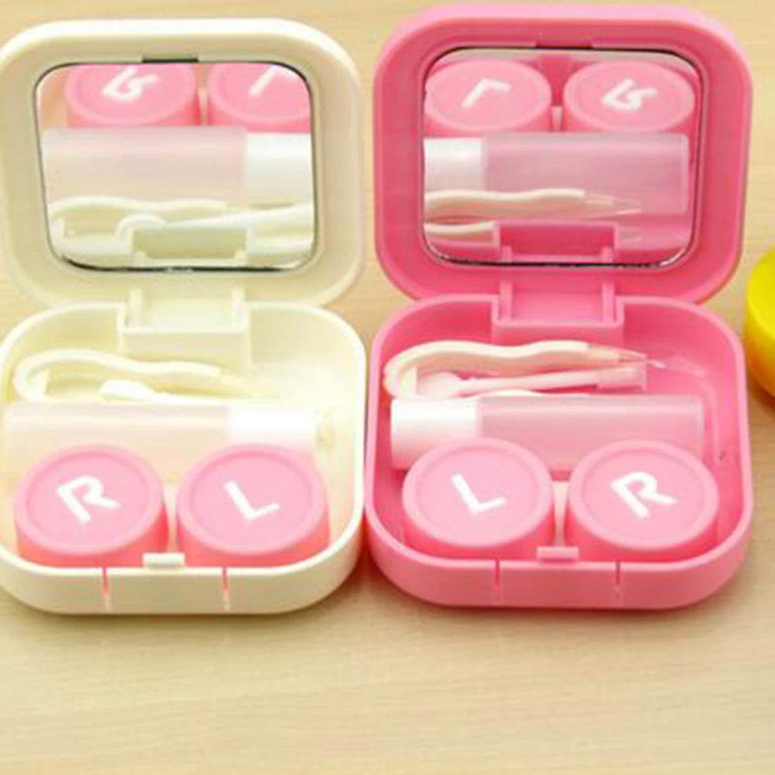 

Best Sale Square Contact Lens Case Plastic Letter Contact Lenses Box Mirror Random Color