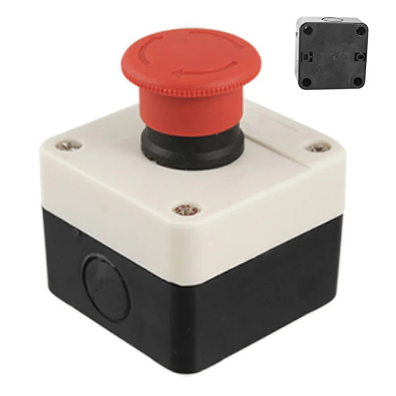 

BHBD-Red Sign Mushroom Emergency Stop Push Button Switch Station 1 NC Normally Closed