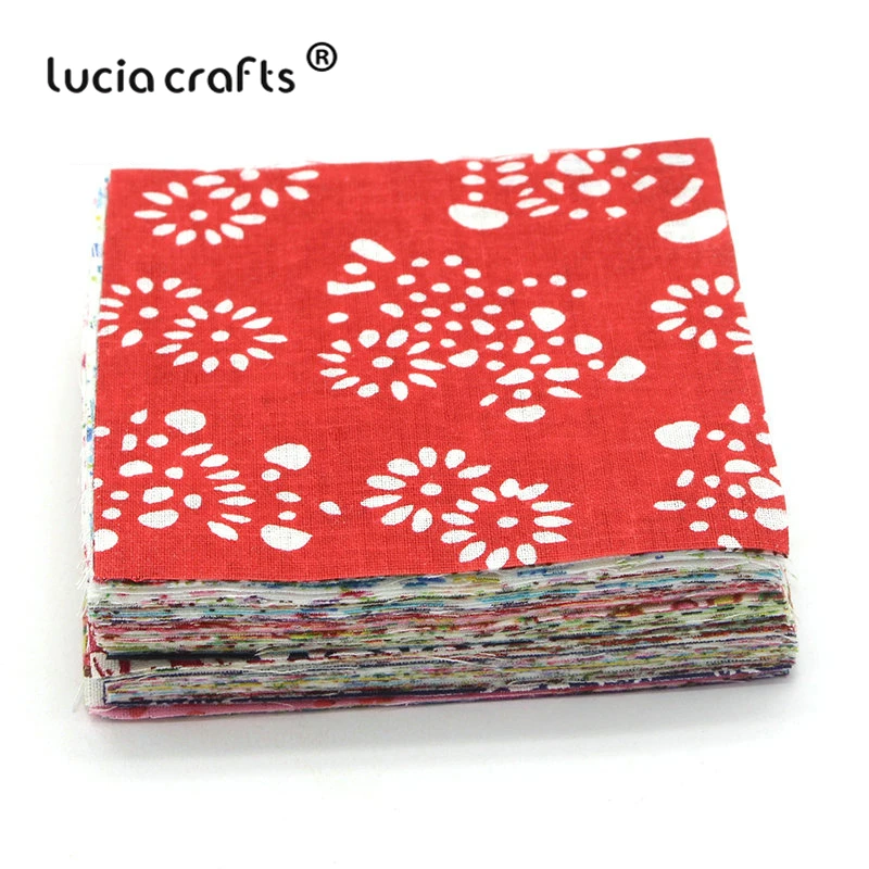Lucia crafts 15 шт/50 шт случайная смешанная хлопковая ткань с принтом Лоскутная Ткань для рукоделия швейная ткань H0915