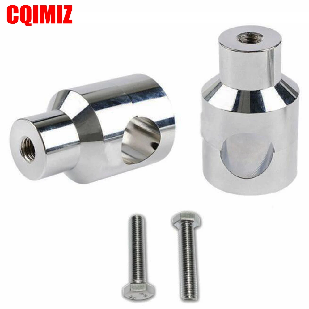 

Chrome Aluminum Motorcycle Round HandleBar Risers 1" 25mm Clamp For Honda Suzuki Yamaha Kawasaki Harley Custom Chopper Bobber