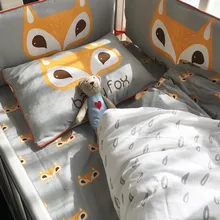 Детский комплект постельного белья бампер Хлопковые гольфы с рисунком лисицы для малышей с рисунком детское постельное белье для новорожденных в мультипликационном стиле; для Стёганое одеяло крышка Подушка Чехол Детская кроватка для детской кроватки, постельные принадлежности