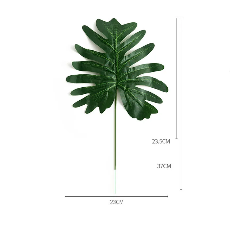 Искусственный тропический лист, сделай сам, имитация растений, стена, Зеленый папоротник, лист пальмы, треснутый лист, домашний, семейный, Свадебная вечеринка, украшение - Цвет: Green leaf 5