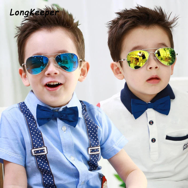 Kids Sunglasses Girls Piolt Style Children Sun Glasses For Boy Mirror Glasses Retor Metal Frame UV400 Sun Protection Oculos de