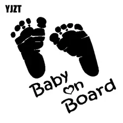 YJZT 17,3 см * 16 см Детские на доске Love Footprints виниловая Автомобильная наклейка черный/серебристый C10-00027