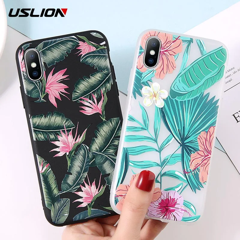 Чехол для телефона USLION iPhone X XR XS MAX 8 7 Plus задняя крышка с мультяшным КАКТУСОМ