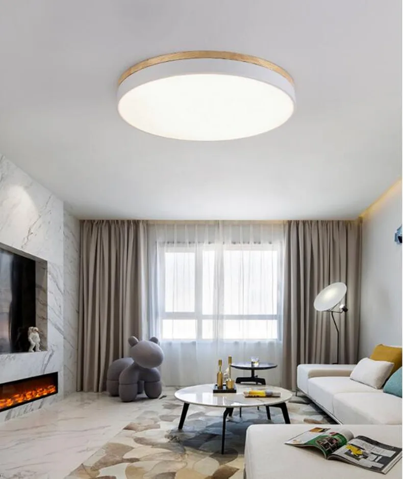 Современный Лофт квартира ультра-тонкий светодиодный потолочный светильник Креативная кухня спальня свет японский твердый деревянный