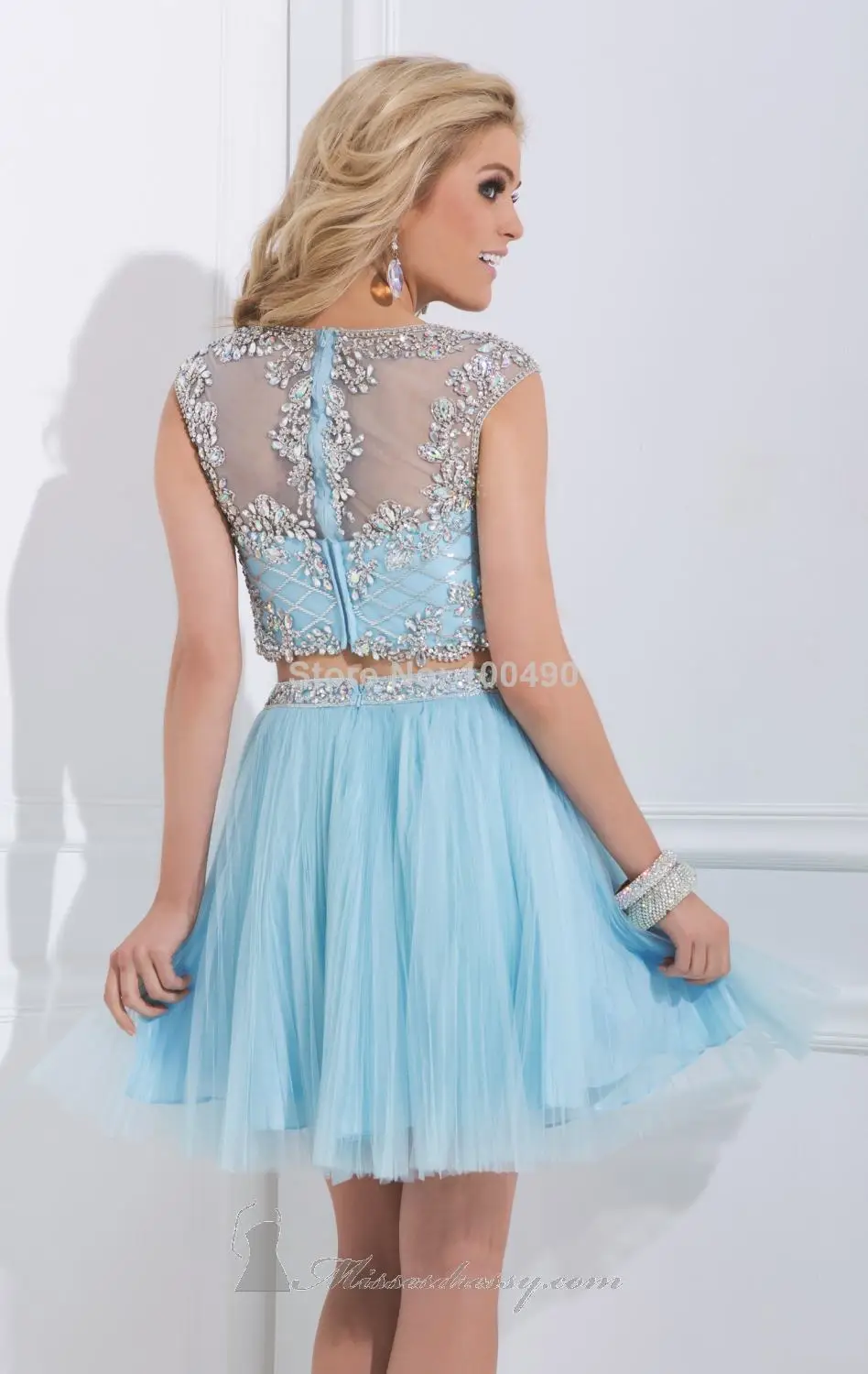macys light blue prom dress