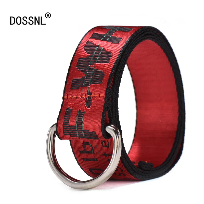 DOSSNL модный нейлоновый тканевый ремень для женщин с буквенным принтом двойной