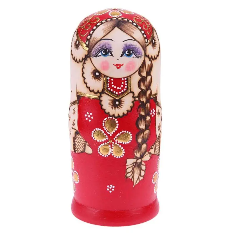 7 шт. красная коса русские куклы набор деревянный ручной работы Матрешка ремесла подарки