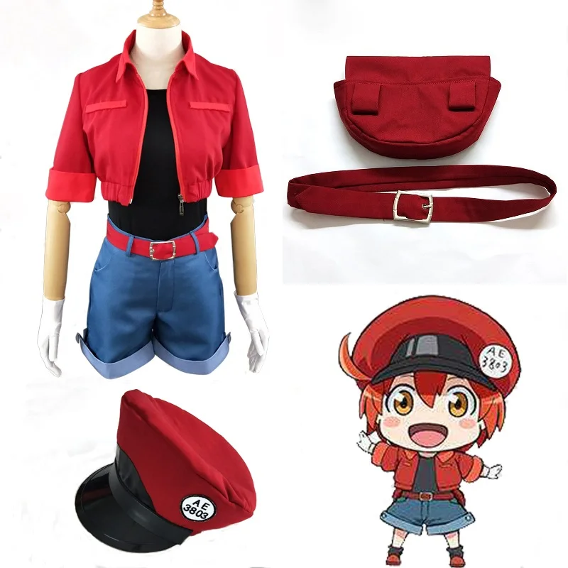 Cells At Work Cosplay Erythrocyte Uniforms Hat Anime Hataraku