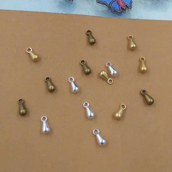 

3x6mm 100pcs Alloy Beads Cap Ancient Charms Waterdrop Shape Pendant Charms For Jewelry Making DIY Accessories