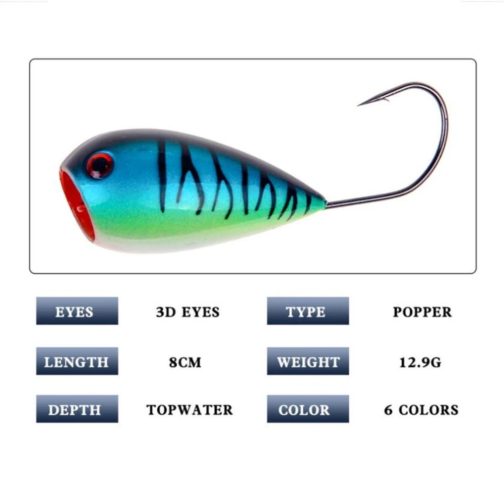 1Pcs/lot Popper Fishing Lure Crankbaits 8cm 13g Artificial Baits Croatian EGG Floating Hard Bait With Single Hook 1Pcs/lot Popper Fishing Lure Crankbaits 8cm 13g Artificial Baits Croatian EGG Floating Hard Bait With Single Hook