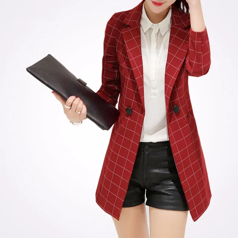 2019 Spring Autumn New Blazer Women Jacket Slim Medium