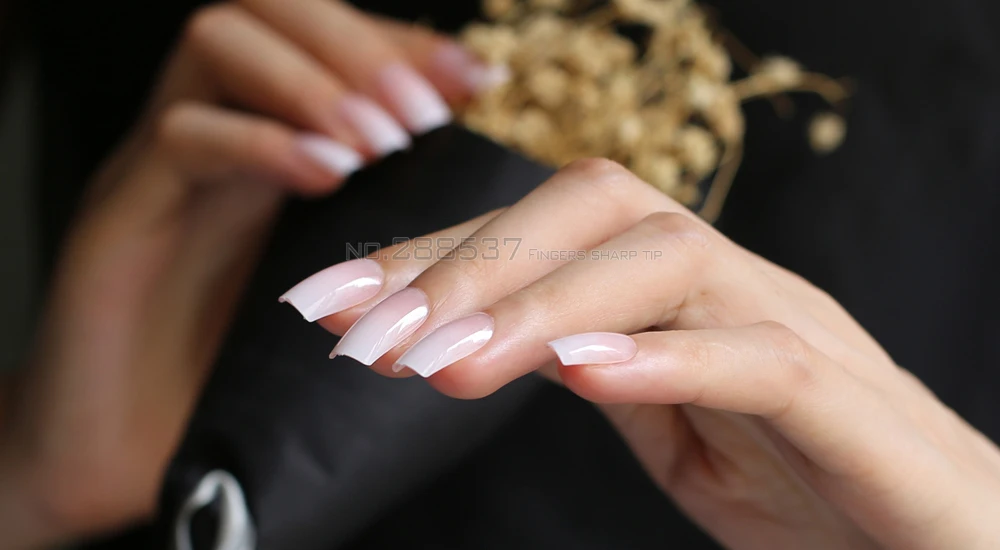 Розовые длинные накладные ногти, блестящие ногти, градиентные, 24 шт., белый, естественно прозрачный, полный набор, блестящие, черные, с наклейками, легко сочетаются
