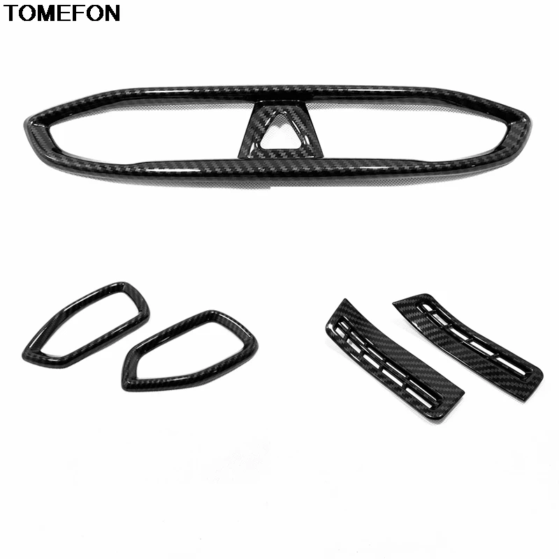 

For Hyundai Santa Fe 2019 2020 Center Control Side Front Air Conditioning Vent Carbon Fiber Trim Cover Car Interior Accessories