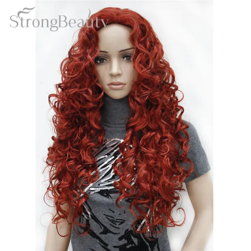 

Strong Beauty Blonde Light Gold Brown Blonde Long Curly Synthetic Full Wigs For Women Many Colors For Choose