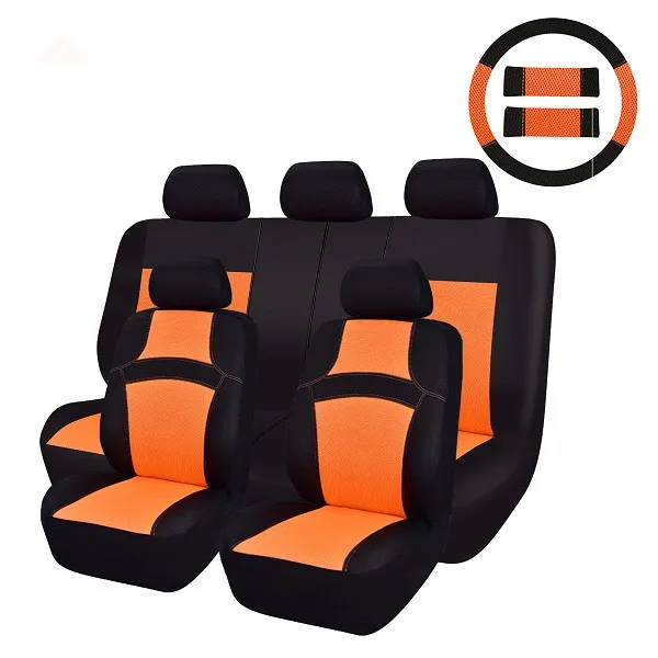 Милые модные чехлы для автомобильных сидений, универсальные чехлы для сидений автомобиля, 7 цветов, сетчатая ткань, чехлы для сидений для мини Fiat Volvo - Название цвета: Orange