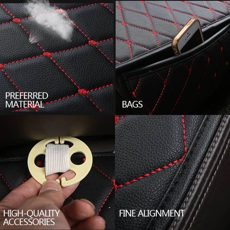 PU Leather Car Seat Cover Universal Seat Cushion Front Rear Backseat Covers Auto Chair Protector Mat Interior Accessories car seat covers car seat cushion car seat protective cover