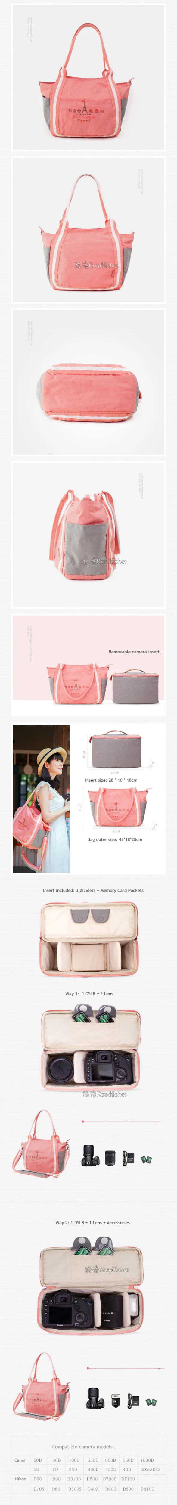 Womens camera shoulder tote bag KM5135-16