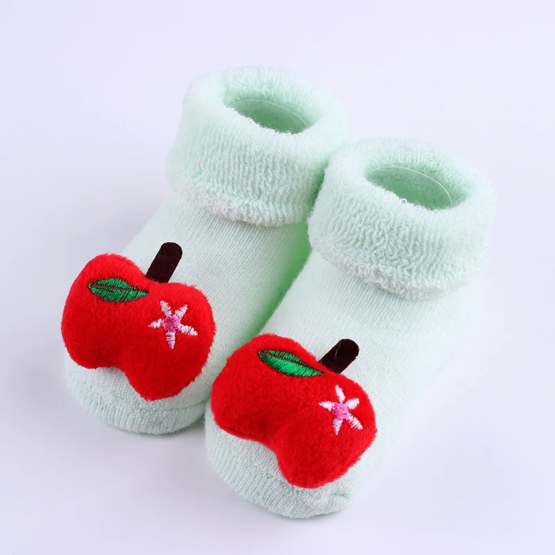A Baby Socks Носки для малышей, для новорожденных, противоскользящий теплый носок, теплые зимние носки для мальчиков и девочек, рождественский подарок, HJS7112 - Цвет: A Baby Socks