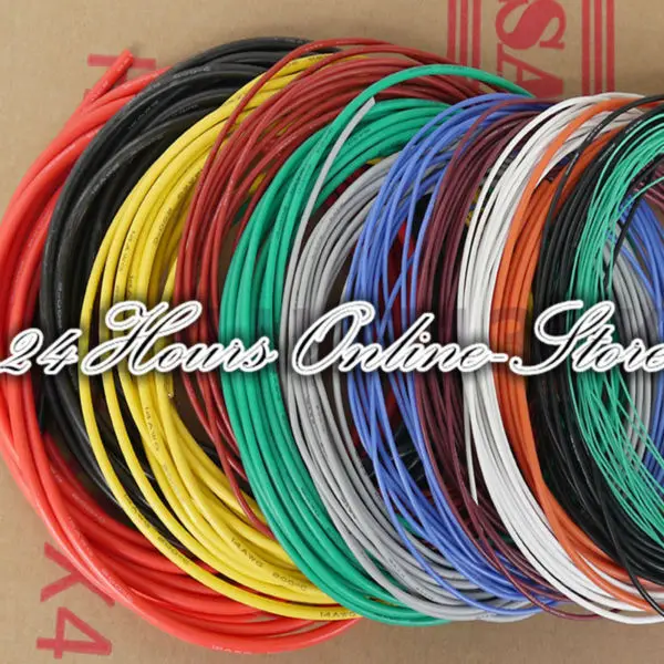 26 AWG гибкий силиконовый провод RC кабель 26AWG 30/0. 08TS OD 1,5 мм луженая медная проволока с 10 видов цветов на выбор