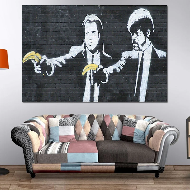

Banksy Art Graffiti Wallpaper Canvas Painting Poster Prints Marble Wall Art Painting Decorative Pictures Modern Home Decoration