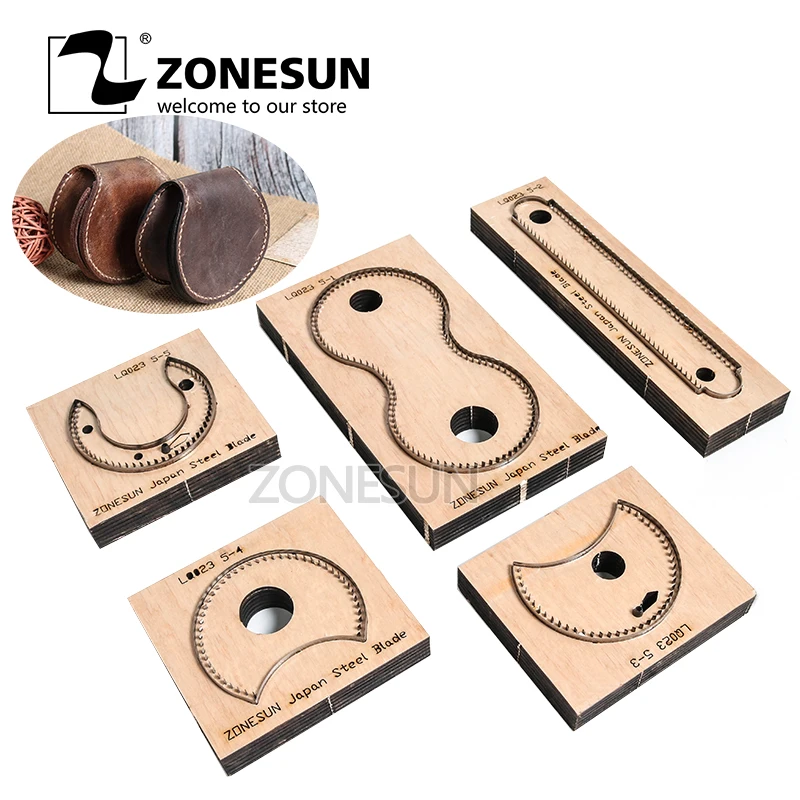 ZONESUN RCP сумка для подковы кошелек кожаной резки японский стальной нож монет leathe