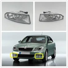 DFLA для Skoda Octavia A5 A6 MK2 FL 2009 2010 2011 2012 2013 автомобиль-Стайлинг спереди Галогенные Противотуманные фары туман лампа с 2 луковицы отверстия