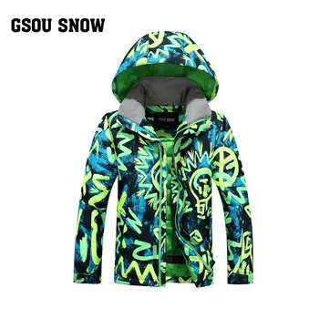 

Snow Gsou double veneer ski suit for children and young boys wind proof and waterproof outdoor ski clothes