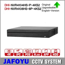 DH NVR NVR4104HS-P-4KS2 NVR4108HS-8P-4KS2 с 4/8ch порт POE H.265 видео Регистраторы Поддержка ONVIF CGI металла POE NVR