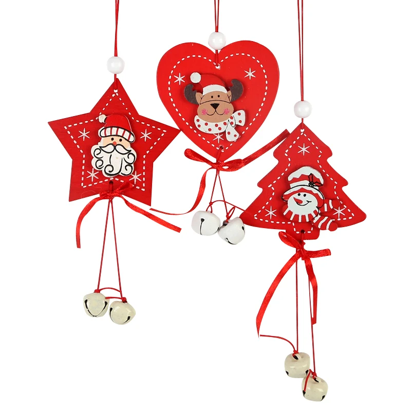 

Christmas wooden hanging ornament with star-shaped design mini tree design heart-shaped design