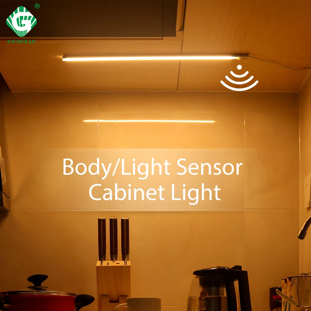  12V LED Under Cabinet Light Strip Bar Aluminnum Motion Sensor Lamp Strip Kitchen Wardrobe Cabinet L - 33051967678