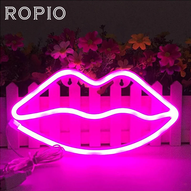 Светодиодный неоновый ночник ROPIO уникальный дизайн мягкий светильник с