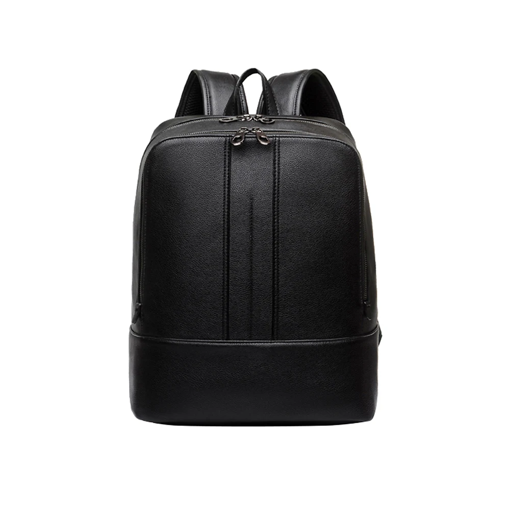 Badiya Brand Leisure PU Leather Backpack Men High Quality School Bag for Students Laptop Backpack Black