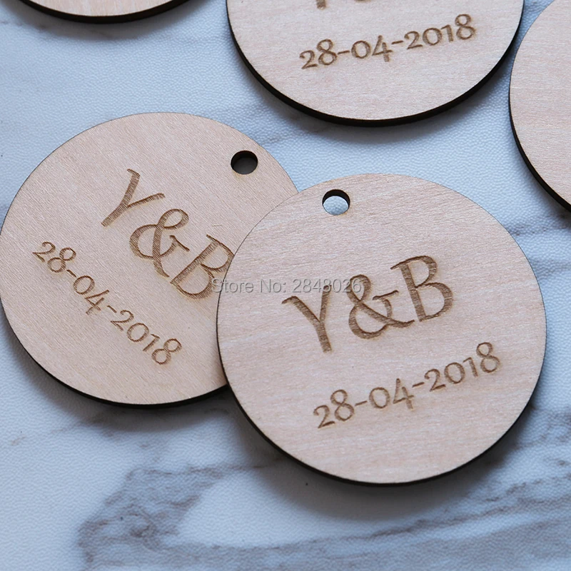 

Custom wooden tag with initials,rustic wedding favor tags, personalized Gift tag,wood Hang Tags