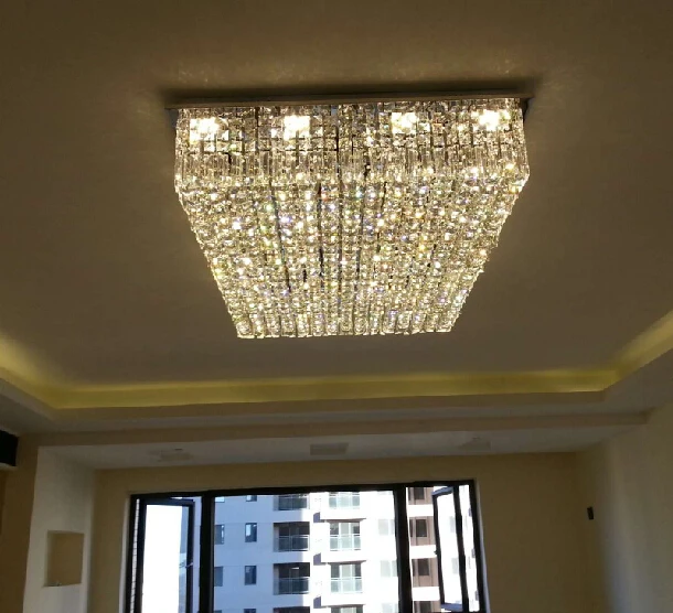 Hot Ing Flush Mount L800 W600 H200mm Square Modern Crystal Hot Ing Flush Mount L800 W600 H200mm Square Modern Crystal Chandelier Led Lights For Home In Chandeliers From Lighting On Aliexpress