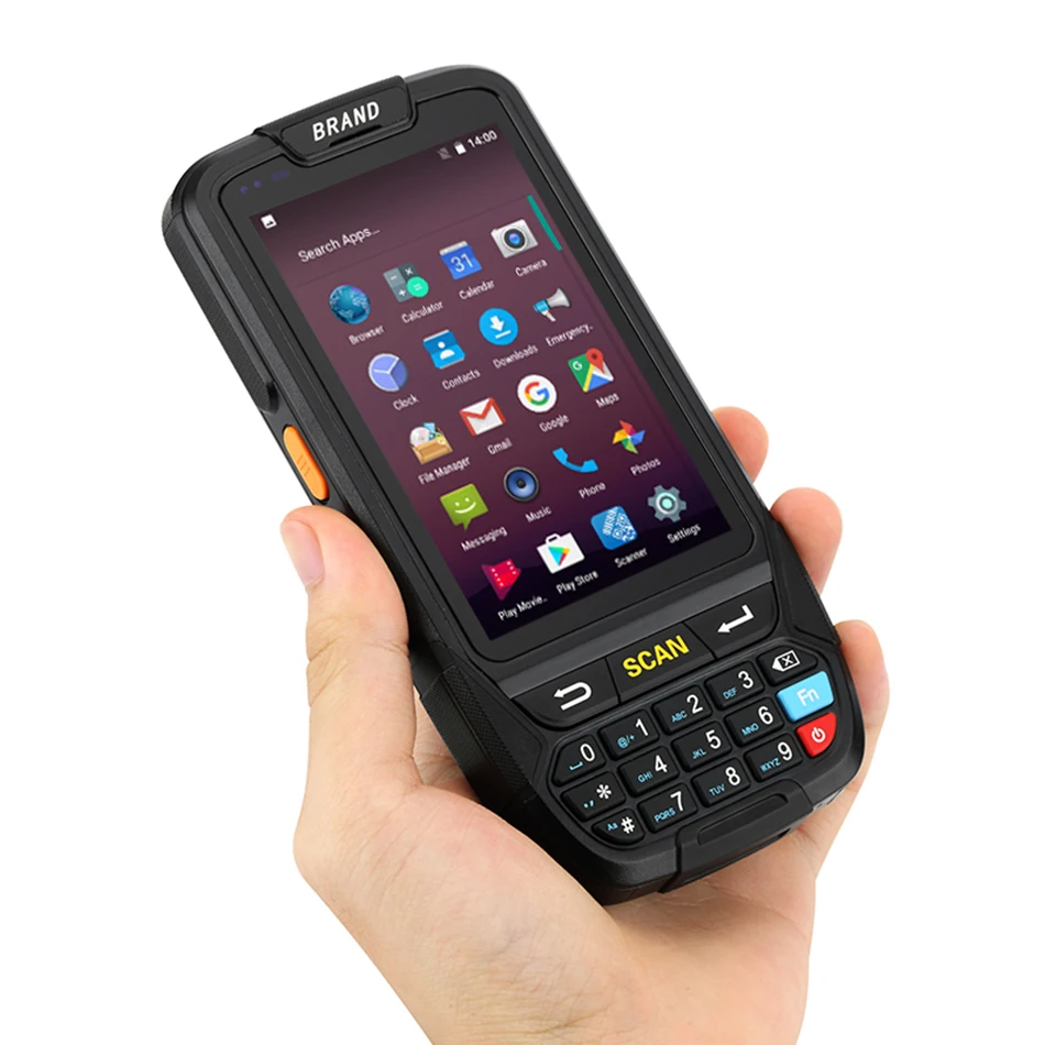 PDA الباركود ماسحة 1D 2D بلوتوث الروبوت يده محطة وعرة PDA اللاسلكية المحمول 1D الباركود ماسحة البيانات جامع